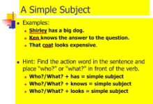 simple subject