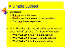 simple subject